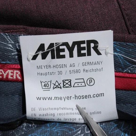 Meyer NWT Dress Pants Size 102 (US 36) Bonn in Purple Polyester & Wool